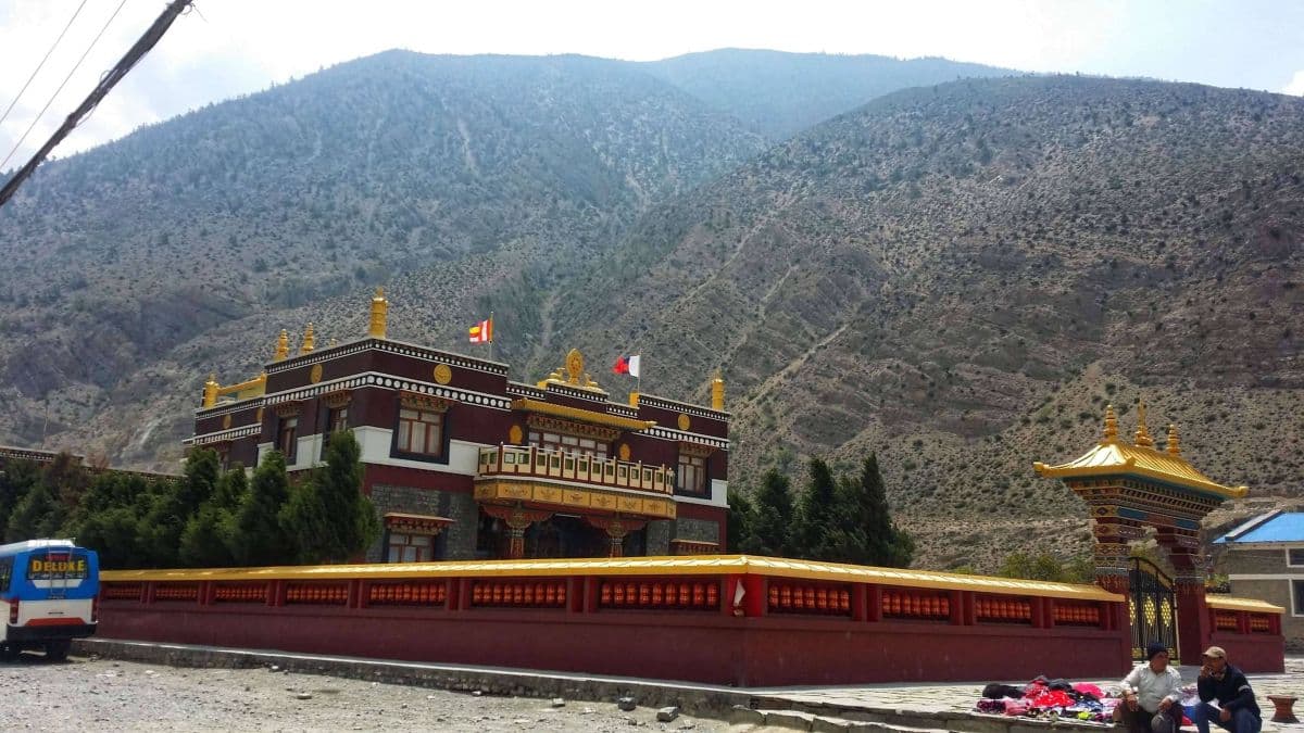 Buddhist monastery seen on Jomsom muktinath trek